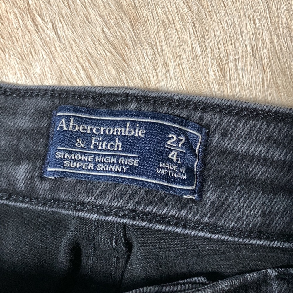 ABERCROMBIE & FITCH Simone High Rise Super Skinny Black Jeans / JEGGINGS Size 4L - Picture 4 of 9